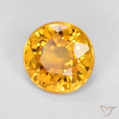 0.83ct Natural Medium Orange Sapphire, Round Cut, 5.24 mm