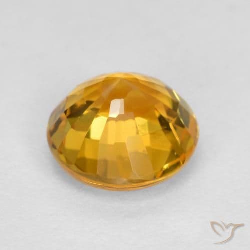 0.83ct Natural Medium Orange Sapphire, Round Cut, 5.24 mm