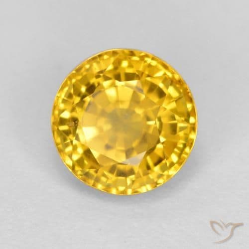 0.75ct Natural Golden Sapphire, Round Cut, 5.05 mm