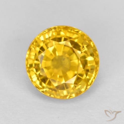 0.75ct Natural Golden Sapphire, Round Cut, 5.05 mm