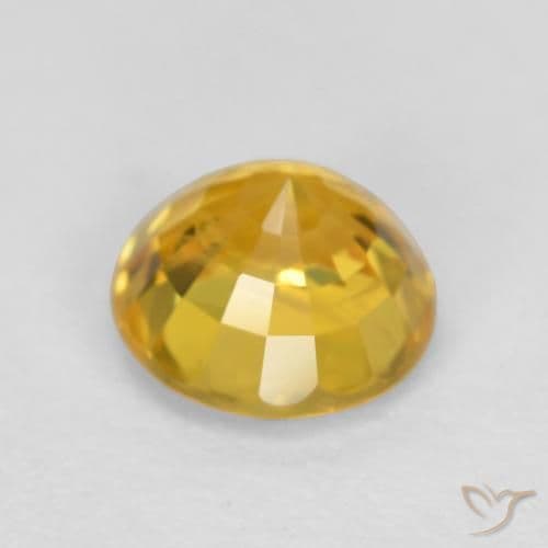 0.75ct Natural Golden Sapphire, Round Cut, 5.05 mm