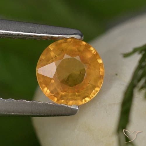 0.58ct Natural Deep Orange-Gold Sapphire, Round Cut, 4.98 mm
