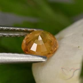 0.58ct Natural Deep Orange-Gold Sapphire, Round Cut, 4.98 mm