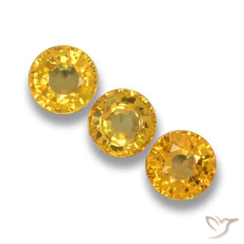1.69ct Deep Golden Orange Sapphire, Round Cut, 4.72 mm