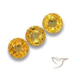 1.69ct Deep Golden Orange Sapphire, Round Cut, 4.72 mm