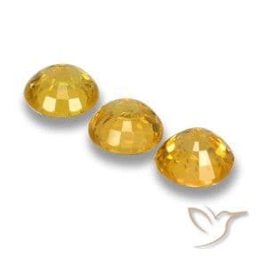1.69ct Deep Golden Orange Sapphire, Round Cut, 4.72 mm