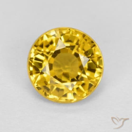 0.69ct Natural Golden Sapphire, Round Cut, 4.96 mm