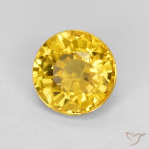 0.69ct Natural Golden Sapphire, Round Cut, 4.96 mm