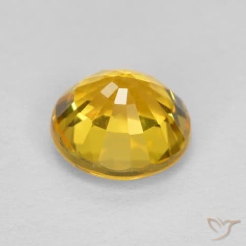 0.69ct Natural Golden Sapphire, Round Cut, 4.96 mm