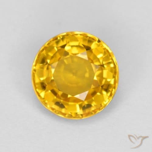 0.65ct Natural Golden Sapphire, Round Cut, 5.04 mm