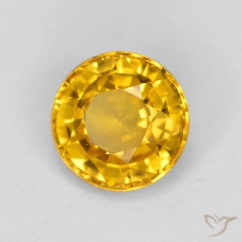 0.65ct Natural Golden Sapphire, Round Cut, 5.04 mm