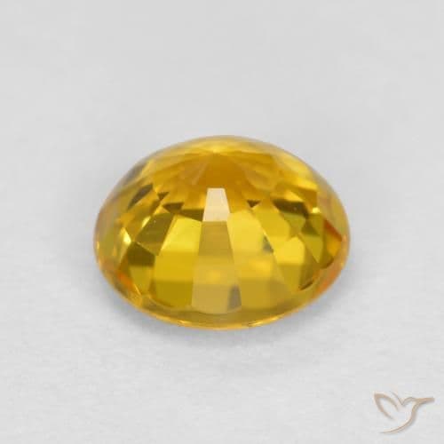 0.65ct Natural Golden Sapphire, Round Cut, 5.04 mm