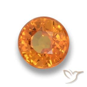 0.70ct Natural Bright Orange Sapphire, Round Cut, 4.94 mm