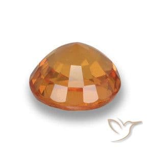 0.70ct Natural Bright Orange Sapphire, Round Cut, 4.94 mm