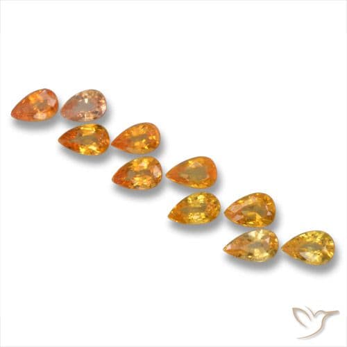 0.52ct Natural Fire Orange Sapphire, Pear Shape, 5.8x3.9 mm