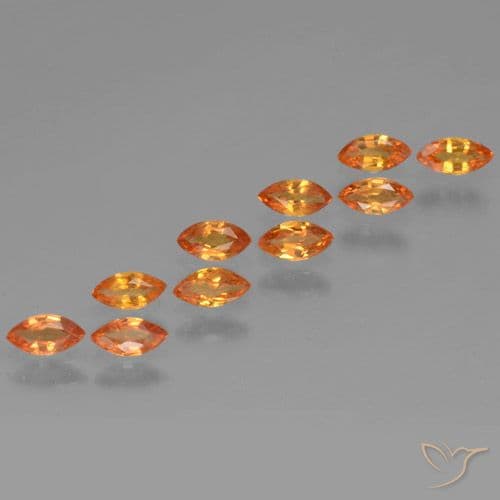 1.15ct Natural Amber Orange Sapphire, Marquise, 4.9x2.5 mm