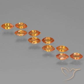 1.74ct Natural Bright Orange Sapphire, Marquise, 4.8x2.6 mm