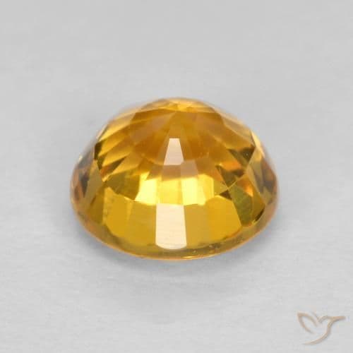 0.75ct Natural Medium Orange Sapphire, Round Cut, 5.07 mm
