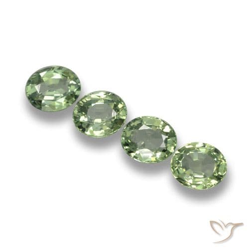 3.47ct Natural Medium Green Sapphire, Oval Cut, 6x5 mm