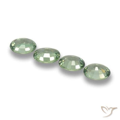 3.20ct Medium-Light Green Sapphire, Oval Cut, 6x4.9 mm