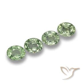 3.42ct Medium Light Green Sapphire, Oval Cut, 5.8x4.7 mm