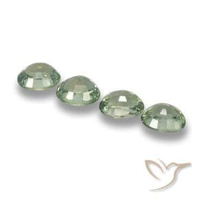 3.42ct Medium Light Green Sapphire, Oval Cut, 5.8x4.7 mm
