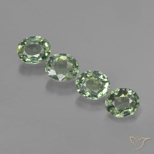 3.28ct Light Forest Green Sapphire, Oval Cut, 6x5.1 mm