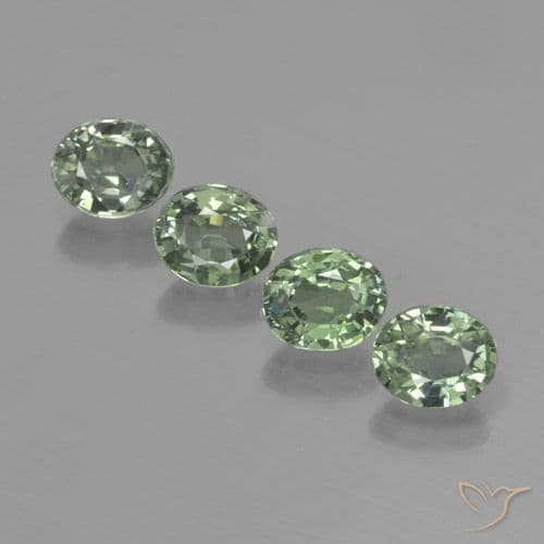 3.17ct Light Forest Green Sapphire, Oval Cut, 5.9x4.9 mm