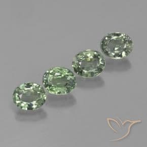 3.17ct Light Forest Green Sapphire, Oval Cut, 5.9x4.9 mm