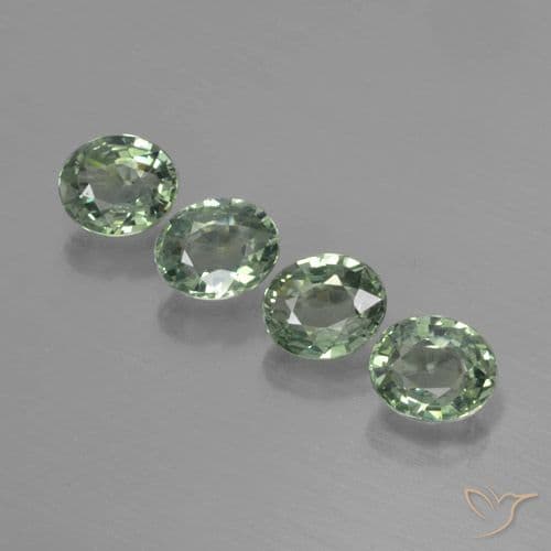 2.82ct Natural Light Green Sapphire, Oval Cut, 5.8x4.8 mm