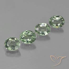 3.28ct Medium-Light Green Sapphire, Oval Cut, 6.2x4.9 mm