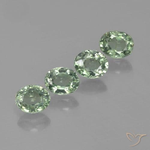3.07ct Medium-Light Green Sapphire, Oval Cut, 5.7x4.7 mm