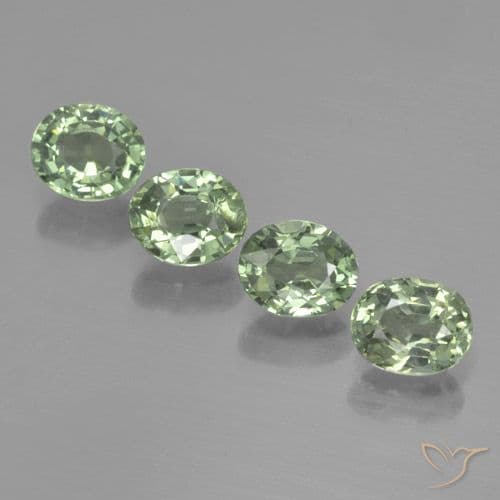 3.34ct Light Forest Green Sapphire, Oval Cut, 6.1x4.9 mm