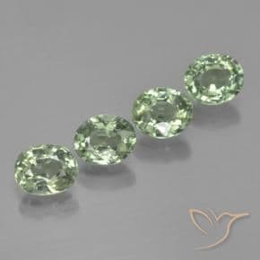 3.34ct Light Forest Green Sapphire, Oval Cut, 6.1x4.9 mm
