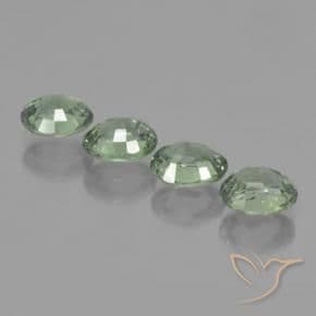 3.34ct Light Forest Green Sapphire, Oval Cut, 6.1x4.9 mm