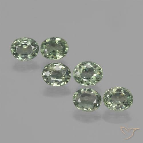 4.38ct Light Forest Green Sapphire, Oval Cut, 5.7x4.7 mm