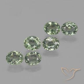 4.38ct Light Forest Green Sapphire, Oval Cut, 5.7x4.7 mm