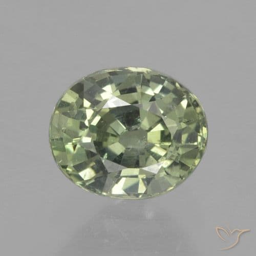 0.91ct Medium Light Green Sapphire, Oval Cut, 5.9x5 mm