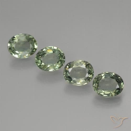 2.89ct Medium Light Green Sapphire, Oval Cut, 6.1x5 mm