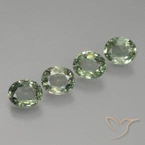 2.89ct Medium Light Green Sapphire, Oval Cut, 6.1x5 mm