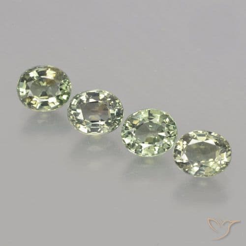 3.85ct Natural Light Green Sapphire, Oval Cut, 6.1x4.9 mm