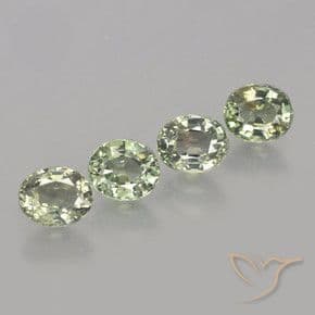 3.85ct Natural Light Green Sapphire, Oval Cut, 6.1x4.9 mm