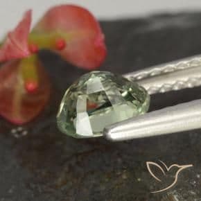 0.85ct Natural Light Green Sapphire, Oval Cut, 5.8x4.9 mm