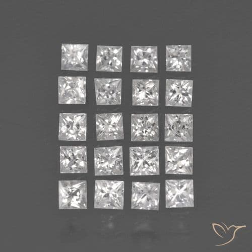 1.95ct Natural Clear White Sapphire, Square, 2.4x2.4 mm