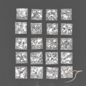 1.42ct Natural White Sapphire, Square, 2.2x2.1 mm