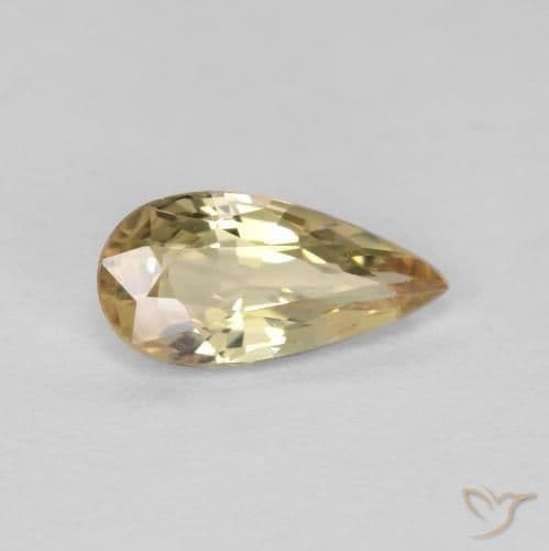 0.54ct Natural Cream Sapphire, Pear Shape, 7.5x3.7 mm