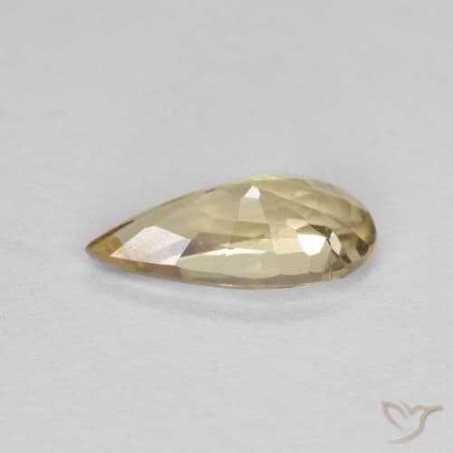 0.54ct Natural Cream Sapphire, Pear Shape, 7.5x3.7 mm