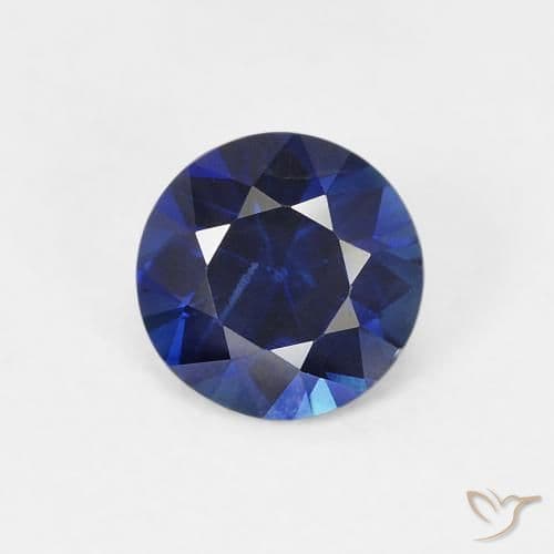 0.58ct Natural Twilight Blue Sapphire, Round Cut, 4.99 mm