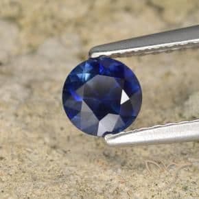 0.53ct Natural Deep Blue Sapphire, Round Cut, 4.99 mm
