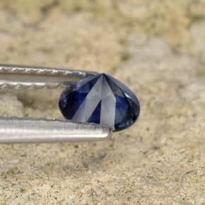 0.53ct Natural Deep Blue Sapphire, Round Cut, 4.99 mm